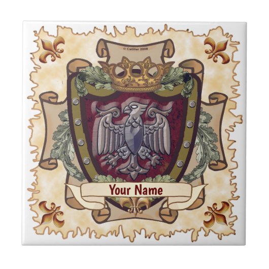 クラウンバナーイーグル姓 タイル (正面)