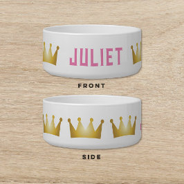 クラウンピンクドッグキャットペット ボウル