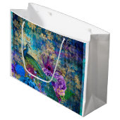 クラウンピーコックオンブルーパープルフローラ ラージペーパーバッグ (正面アングル)