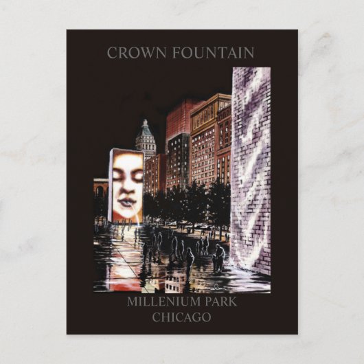 クラウンファウンテンミレニアムパークランドソムアート ポストカード (正面)