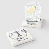 クラウンファンシーリースモノグラムA ストーンコースター (横)