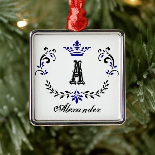 クラウンファンシーリースモノグラムA メタルオーナメント (ツリー)