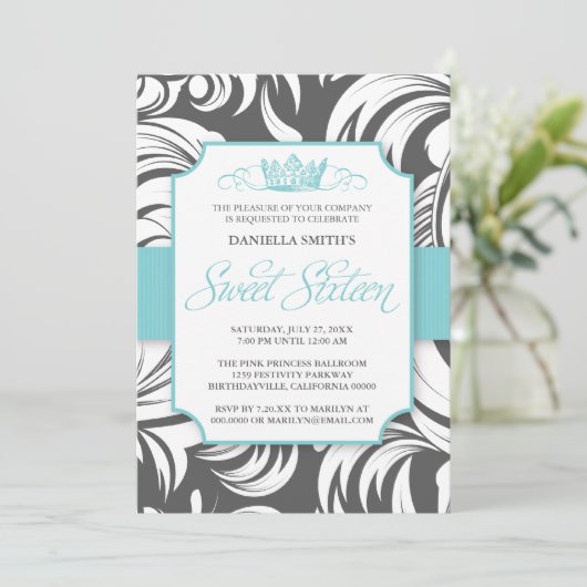 クラウンファンシーSweet sixteen誕生パーティー招待状 招待状 (スタンド正面)