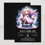 クラウンファンタジープリンセス誕生日 招待状 (正面/裏面)