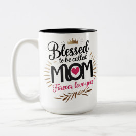 クラウンフォーエバー愛とコーヒーカップモーメントのためのギフト ツートーンマグカップ