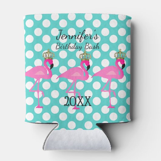 クラウンフラミンゴパーソナライズされた誕生日クーラーボックス 缶クーラー (裏面)