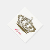 クラウンフランスの紙パーソナライズされたナプキンス スタンダードカクテルナプキン (角)