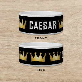 クラウンブラック金ゴールドドッグキャットペット ボウル