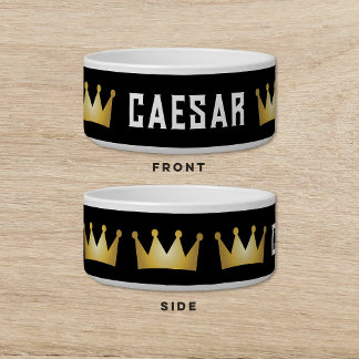 クラウンブラック金ゴールドドッグキャットペット ボウル