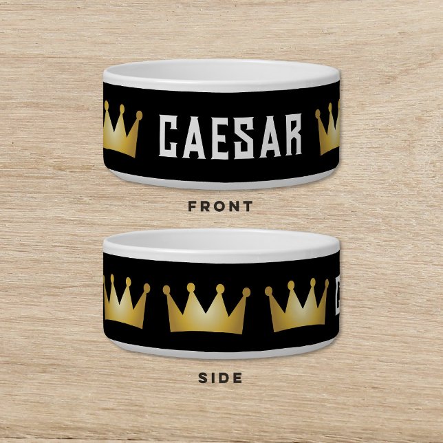 クラウンブラック金ゴールドドッグキャットペット ボウル (クリエイターアップロード済み)