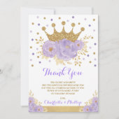 クラウンプリンセスベビーシャワー紫金ゴールドフローラ サンキューカード (正面)