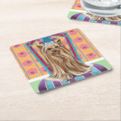 クラウンプリンセスヨークシャーテリア スクエアペーパーコースター (アングル)