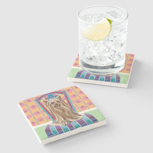 クラウンプリンセスヨークシャーテリア ストーンコースター (横)