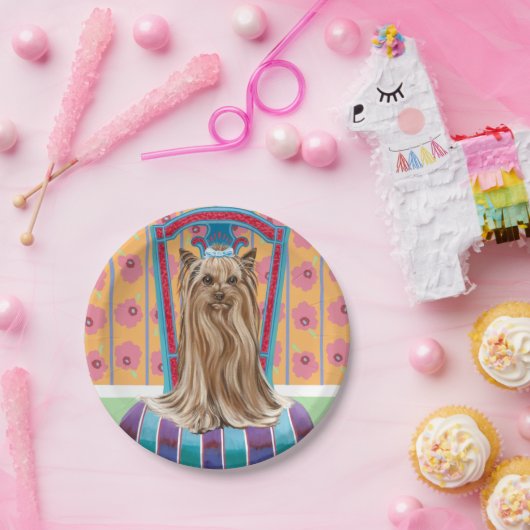 クラウンプリンセスヨークシャーテリア ペーパープレート (パーティー)