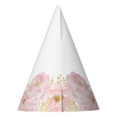 クラウンプリンセス赤面金ゴールドフローラ誕生日ガール パーティーハット (裏面)