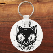 クラウンヘッドの猫のドクロ キーホルダー (裏面)