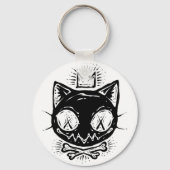 クラウンヘッドの猫のドクロ キーホルダー (裏面)
