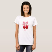 クラウンベリーのピンクの花嫁介添人ギフト Tシャツ (正面フル)