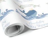 クラウンボーイ航海のベビーシャワー付きブルーホエールズ ラッピングペーパー (ロールコーナー)