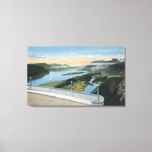 クラウンポイントからのコロンビア川峡谷 キャンバスプリント (正面)