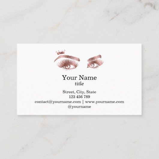 クラウンメイクアップアーティストによるまつ毛バラ金ゴールド 名刺 (裏面)