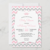 クラウンモダンガールベビーシャワー招待状 招待状 (正面)