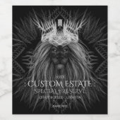 クラウンモノグラムブラックワインラベル付きライオン ワインラベル (シングルラベル)