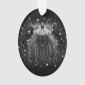 クラウンモノグラム付きスターライトライオン オーナメント (正面)