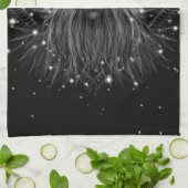 クラウンモノグラム付きスターライトライオン キッチンタオル (折り畳み)