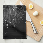 クラウンモノグラム付きスターライトライオン キッチンタオル (四つ折り)