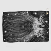 クラウンモノグラム付きスターライトライオン ゴルフタオル (横)