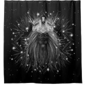 クラウンモノグラム付きスターライトライオン シャワーカーテン (正面)