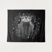 クラウンモノグラム付きスターライトライオン タペストリー (正面(横))