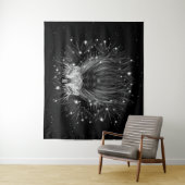 クラウンモノグラム付きスターライトライオン タペストリー (インサイチュ)