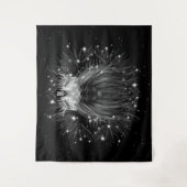 クラウンモノグラム付きスターライトライオン タペストリー (正面)