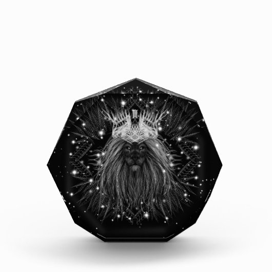 クラウンモノグラム付きスターライトライオン フォトブロック (正面)