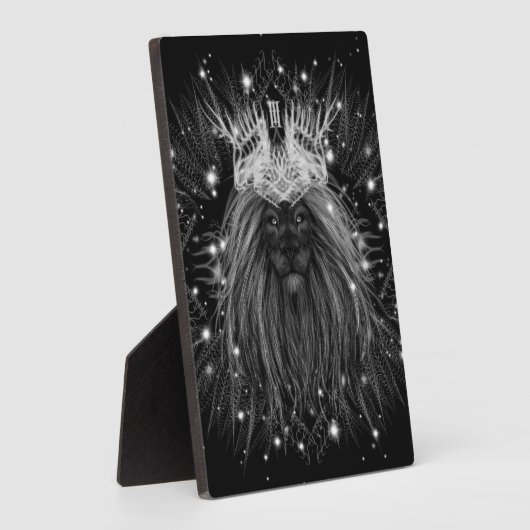 クラウンモノグラム付きスターライトライオン フォトプラーク (側面)