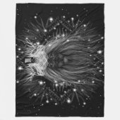 クラウンモノグラム付きスターライトライオン フリースブランケット (正面)