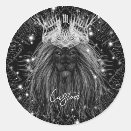 クラウンモノグラム付きスターライトライオン ラウンドシール (正面)