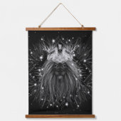 クラウンモノグラム付きスターライトライオン 吊り下げ型タペストリー (正面)