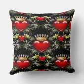 クラウンユニコーン ハート柄 サイコロ型クッション クッション (裏面)