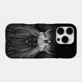 クラウンライオンのモノグラム iPhoneケース (裏面横)