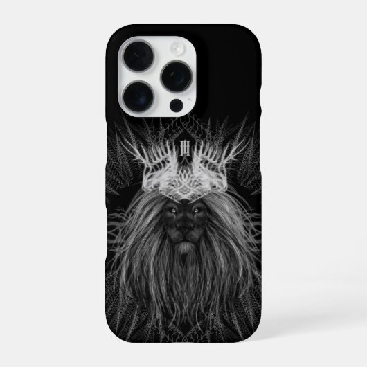 クラウンライオンのモノグラム iPhoneケース (裏面)