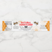 クラウンラベルとローレルボックスラベルを持つハニカムミツバチ ペットボトルラベル (シングルラベル)