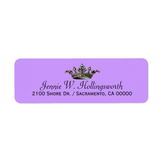 クラウンラベンダーガーリー差出人住所 ラベル (正面)