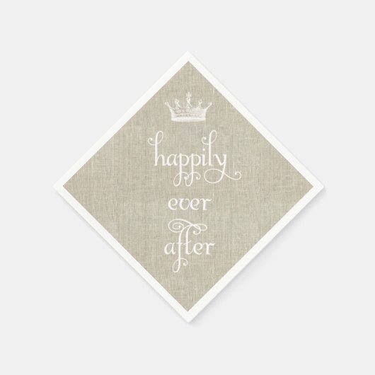 クラウンリネン・ナプキンスの後で幸せに スタンダードカクテルナプキン (角)