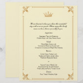 クラウンリージェンシーの金ゴールドとアイボリー結婚のメニュー (正面/裏面)