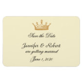 クラウンリージェンシーの金ゴールドアイボリーウェディング日付を保存 マグネット (横)