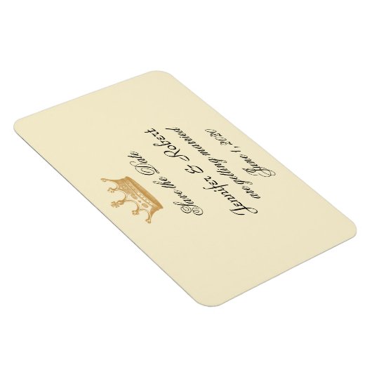 クラウンリージェンシーの金ゴールドアイボリーウェディング日付を保存 マグネット (右側)