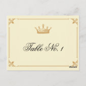 クラウンリージェンシーイン金ゴールドとアイボリーテーブル番号 ポストカード (裏面)